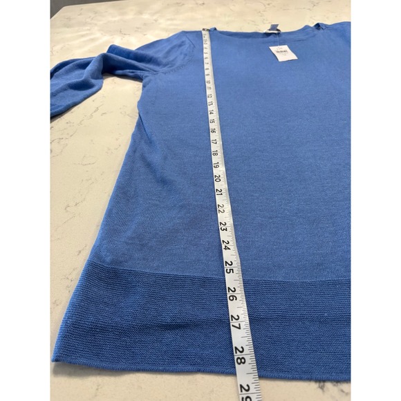 J. Jill Blue Opal Linen Blend Sweater Tunic Boat Neck 3/4 Sleeve Large Tall NWT - Picture 6 of 9